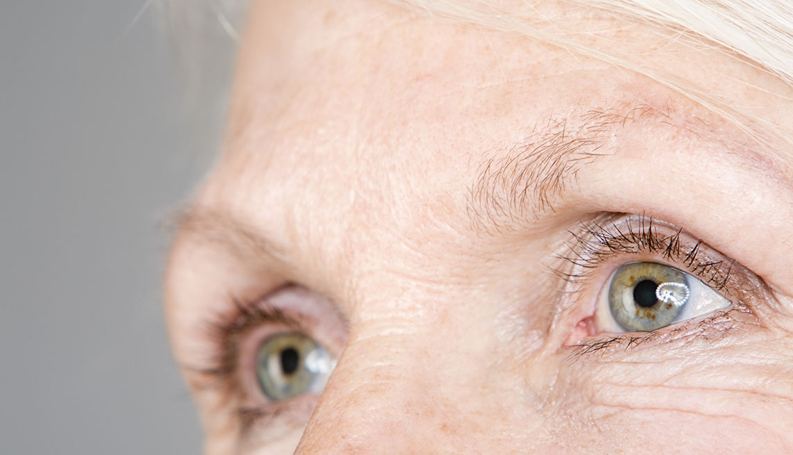 close up of woman's eyes