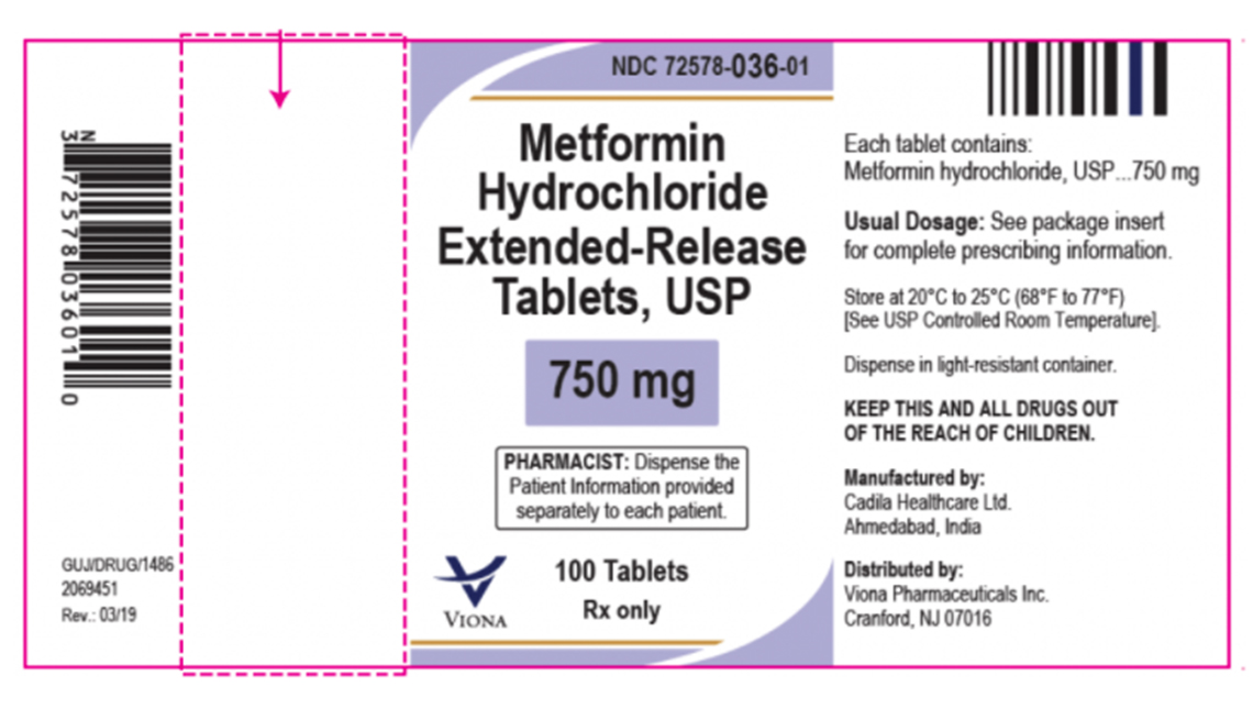Etiqueta del medicamento retirado, Metformina