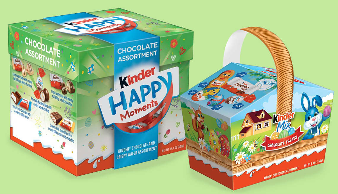 two packages of kinder easter candy assortments
