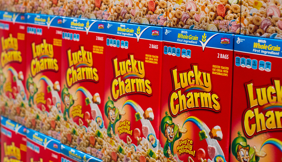 50 Years of Lucky Charms Cereal Boxes  Lucky charms cereal, Cereal box,  Cereal