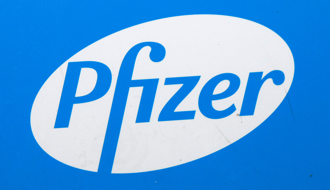 close up of Pfizer logo