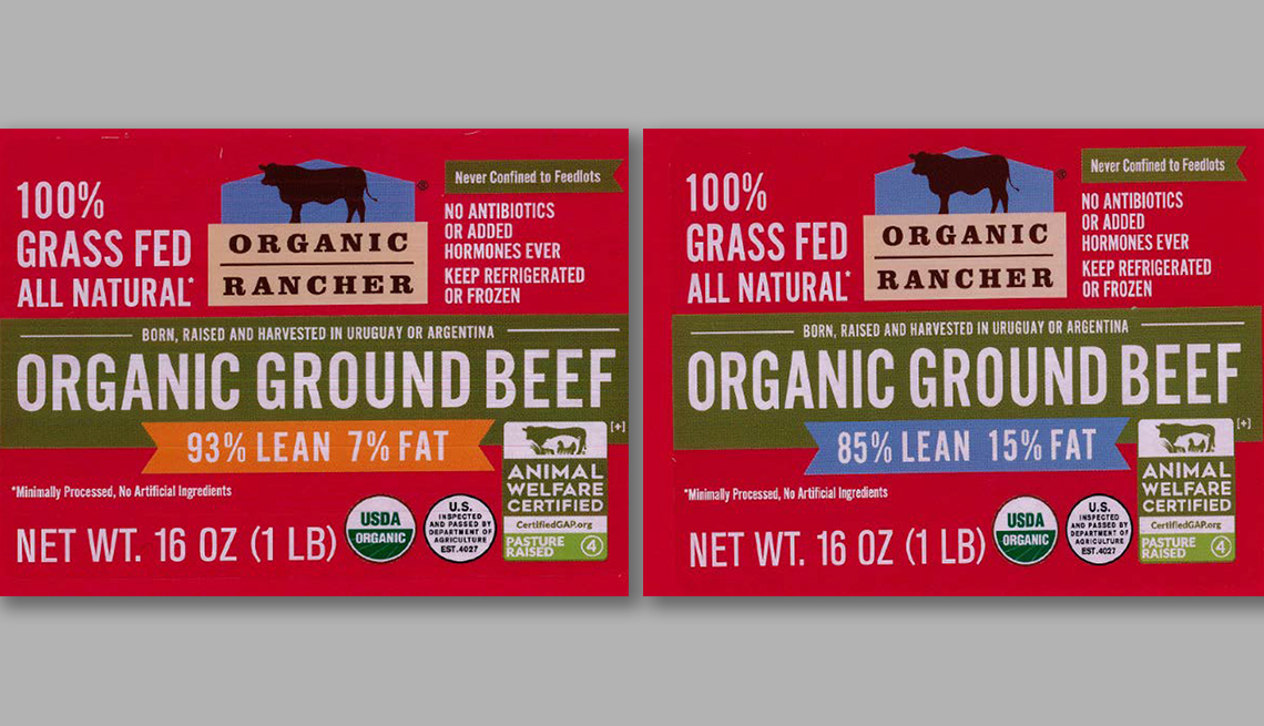 Dos etiquetas de carne molida orgánica retirada del mercado