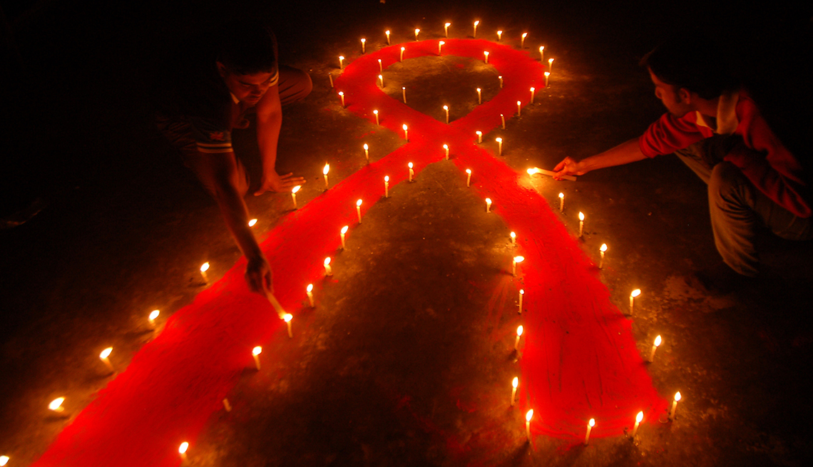 Lazo rojo símbolo del HIV