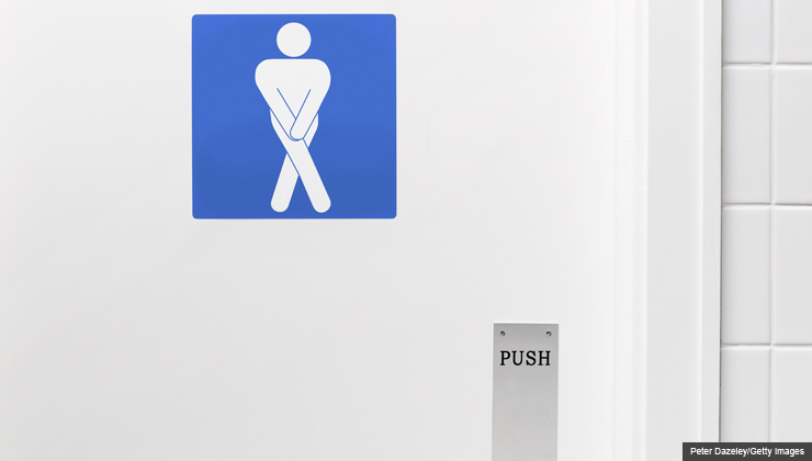 Desperate man toilet door sign - Ask the Pharmacist: What drug works for urinary incontinence
