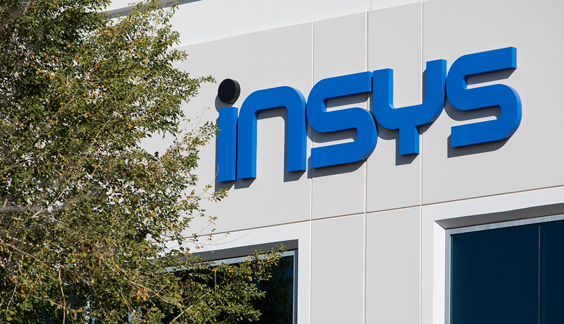 A logo sign outside of the headquarters of Insys Therapeutics in Chandler, Arizona