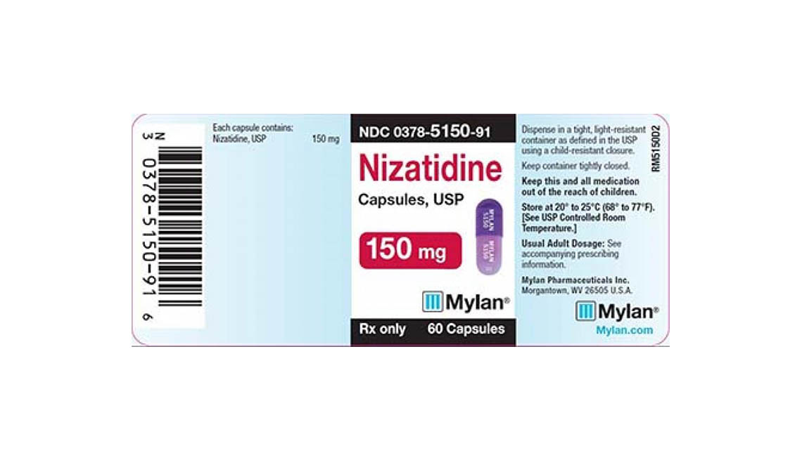 item 8 of Gallery image - Etiqueta de Nizatidine, 150 mg, 60 cápsulas
