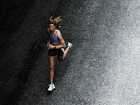 Woman jogging on street