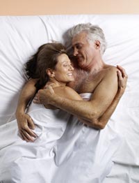 mature couple; 60s; bed; sex; love; health