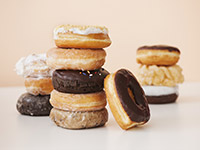 Stack of donuts, health quiz on hidden fats