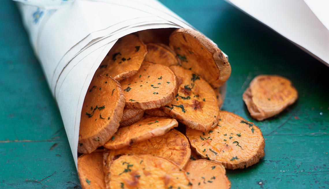Sweet Potato slices in a cone, Eye Healthy Foods