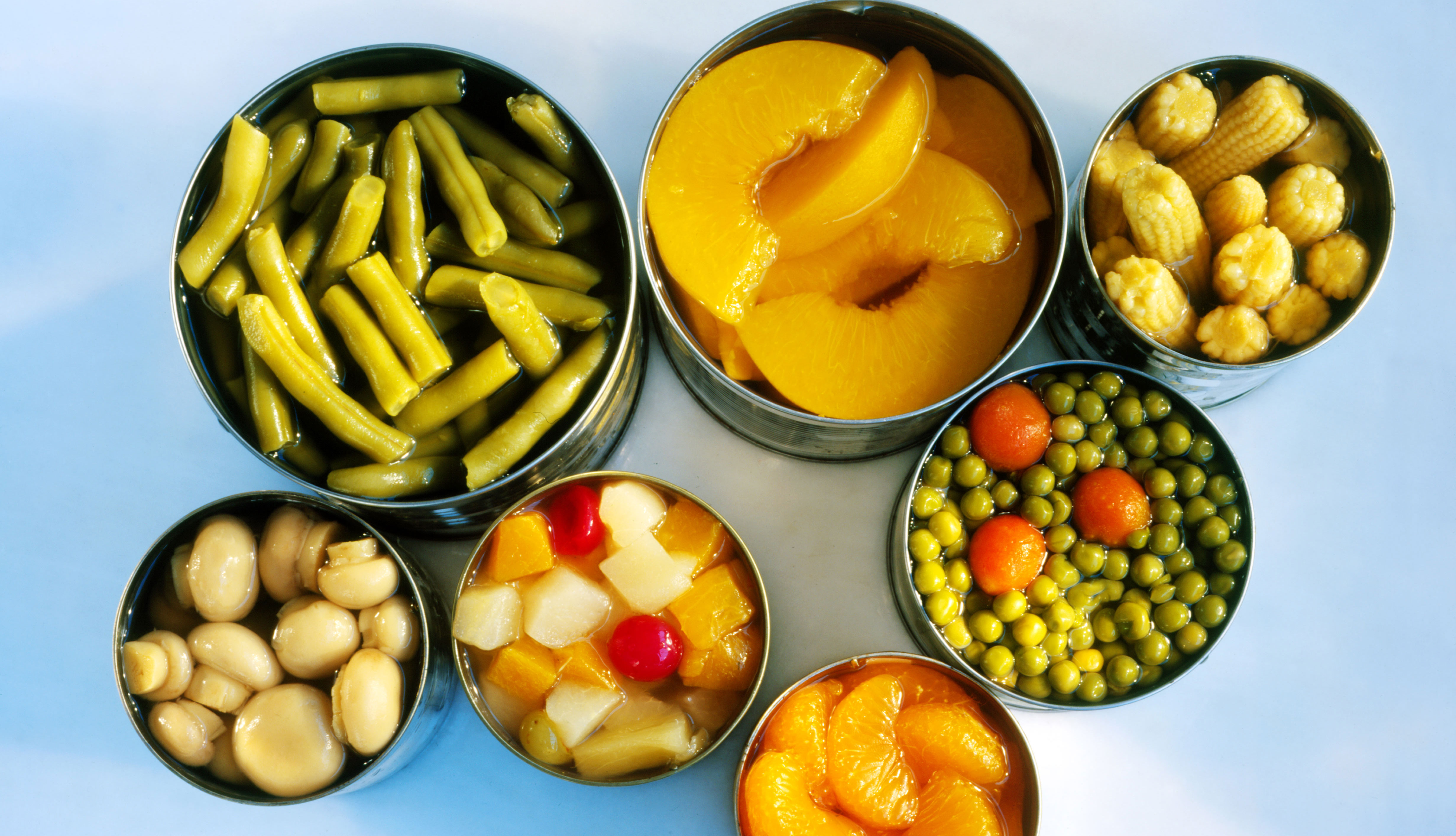 Canned fruit and vegetables