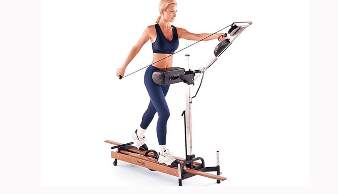 Woman uses a NordicTrack, Exercise equipment, Boomer Fitness Fads