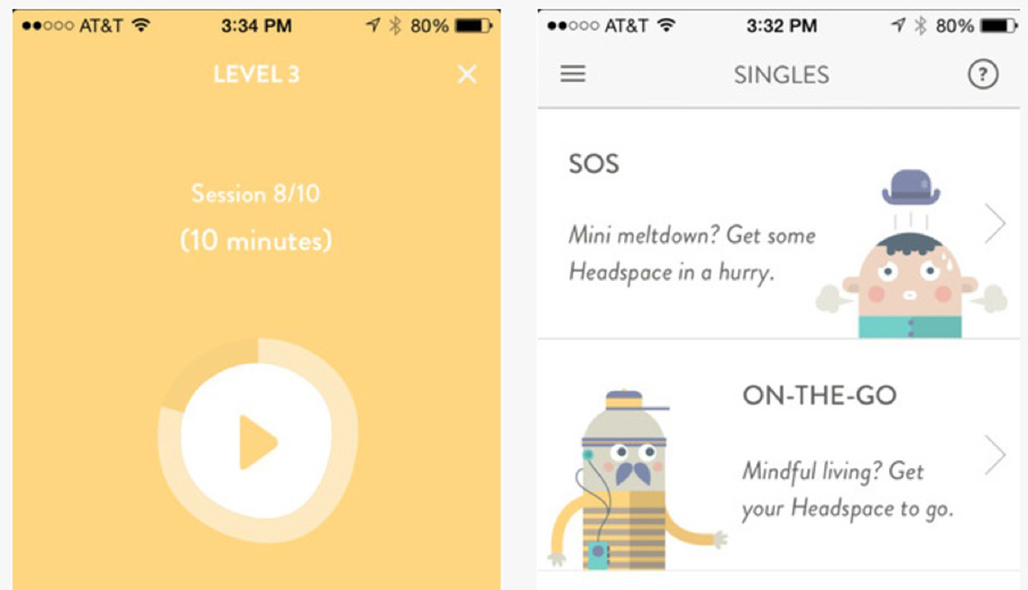 Toma de pantalla de la aplicación Headspace - Beneficios de la meditación