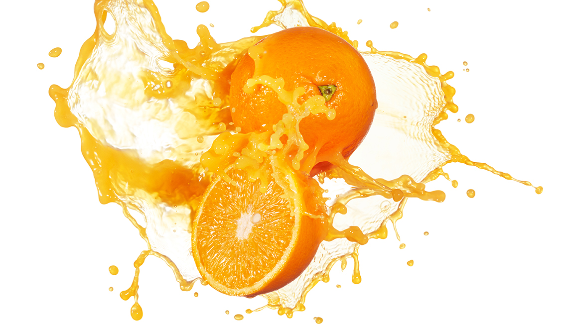 Oranges and Juice in Splash, Halve Your Sugar, Healthy Living