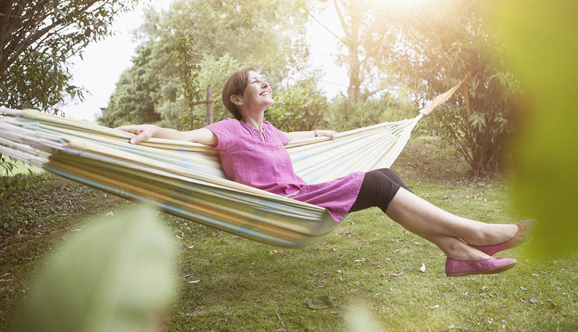 Woman Swinging on Hammock, Relationship with Time, Healthy Living