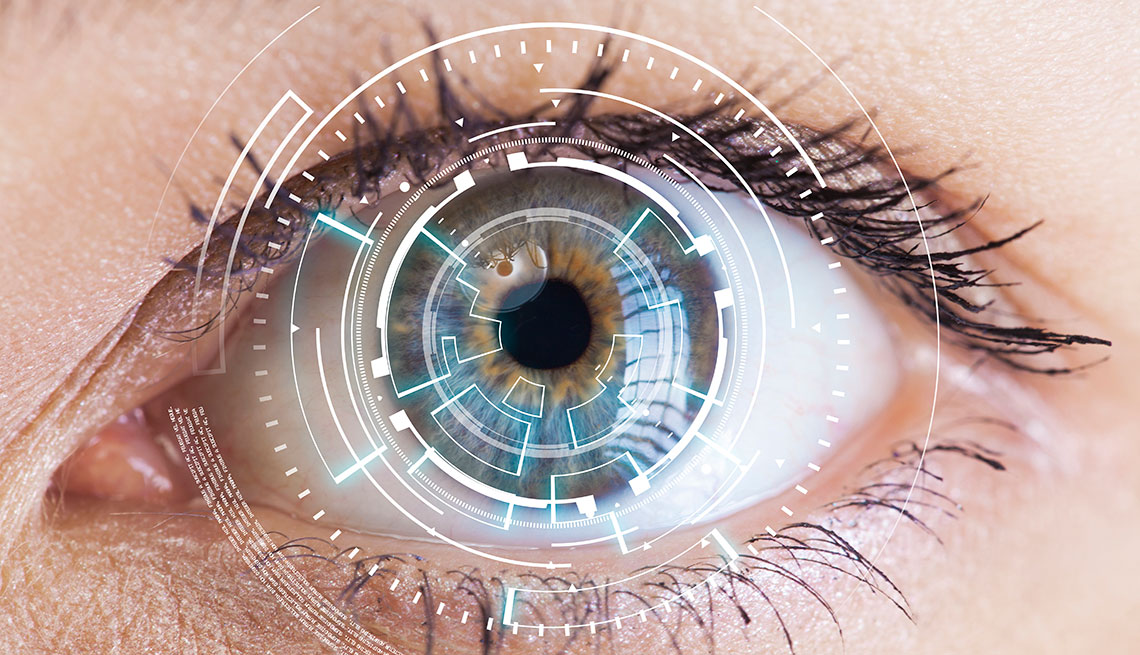 Eye viewing digital information