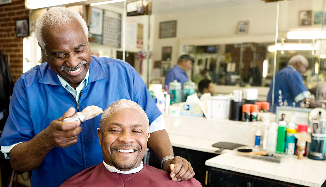 African american men in a barbershop