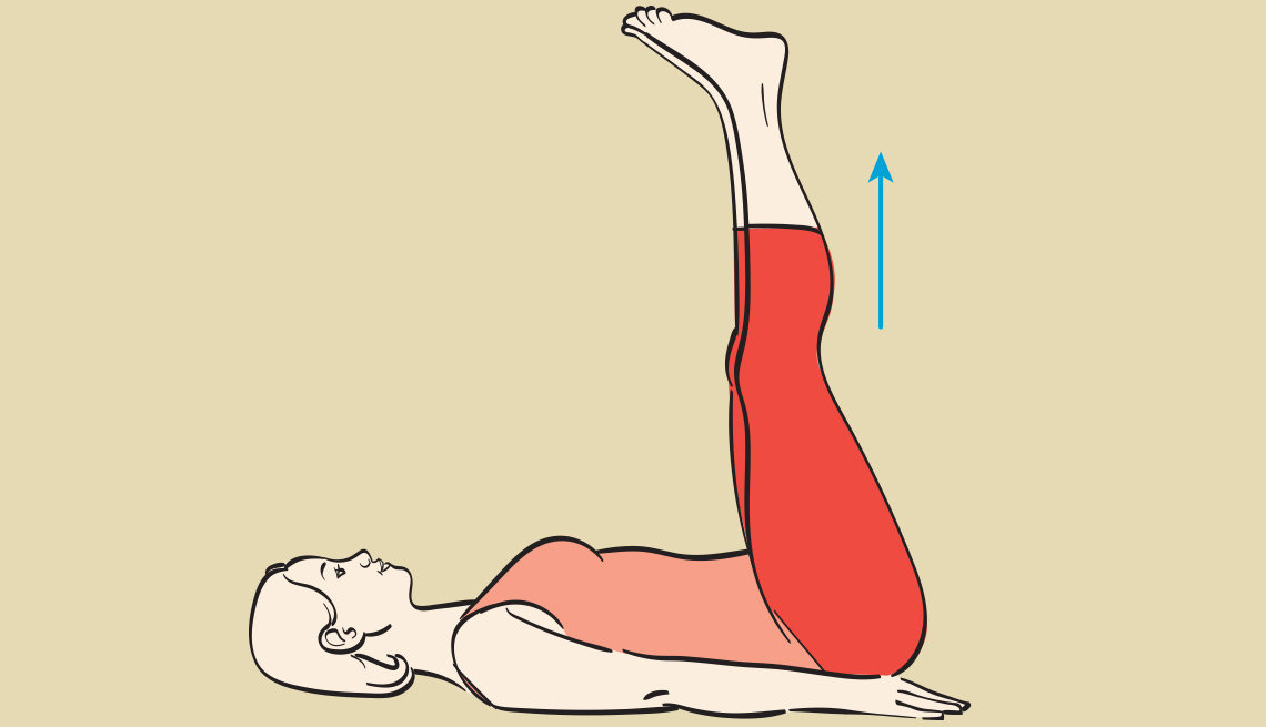 Ilustración de una mujer acostada en el piso con sus pies levantados