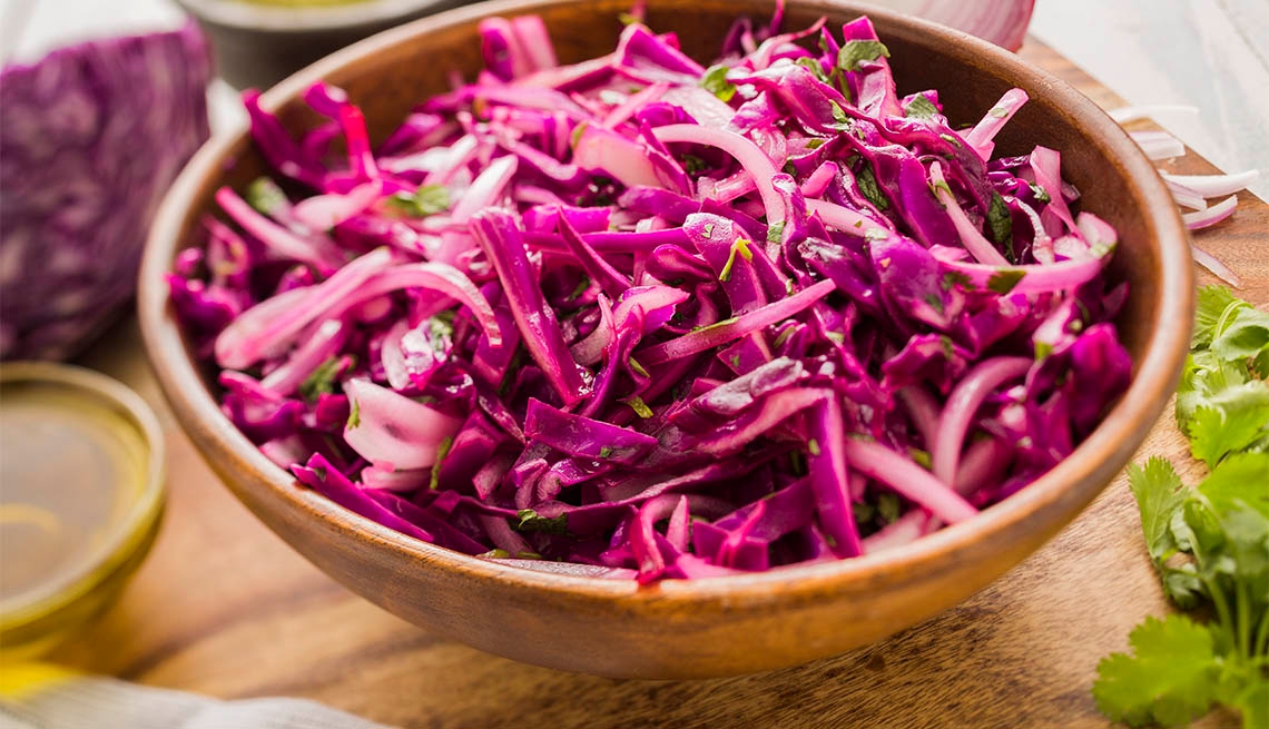 bowl of red cabbage