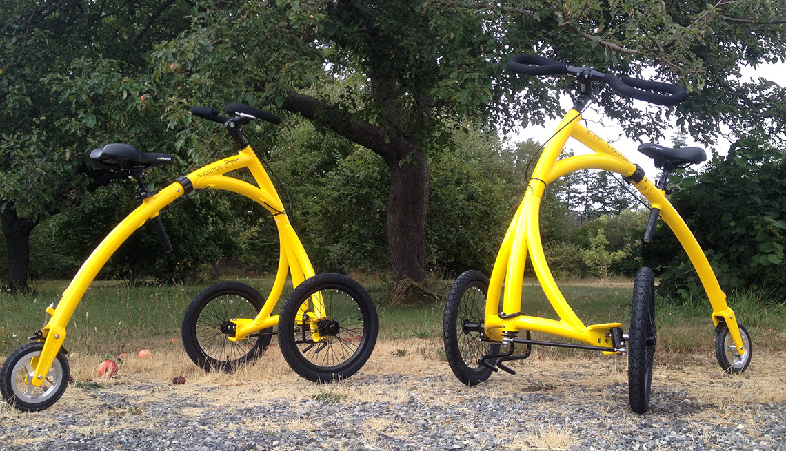 item 4 of Gallery image - two yellow trike bikes the alinker r volution