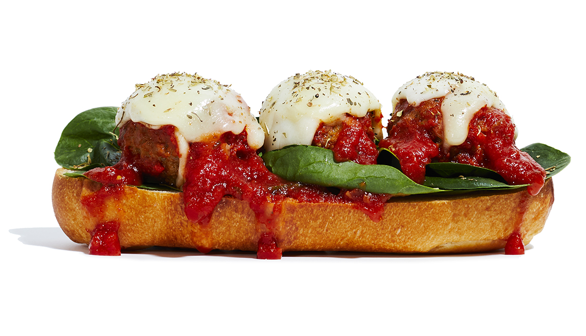 meatball sub with spinach