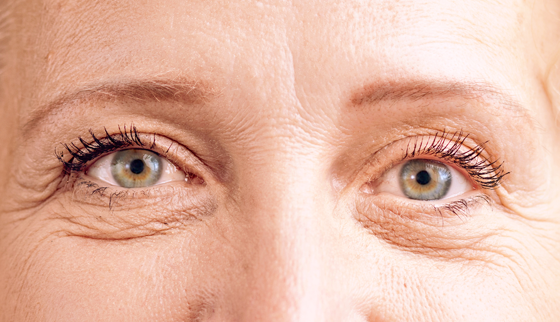 Closeup of a middle aged woman's eyes 