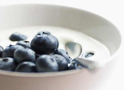 blueberries and milk