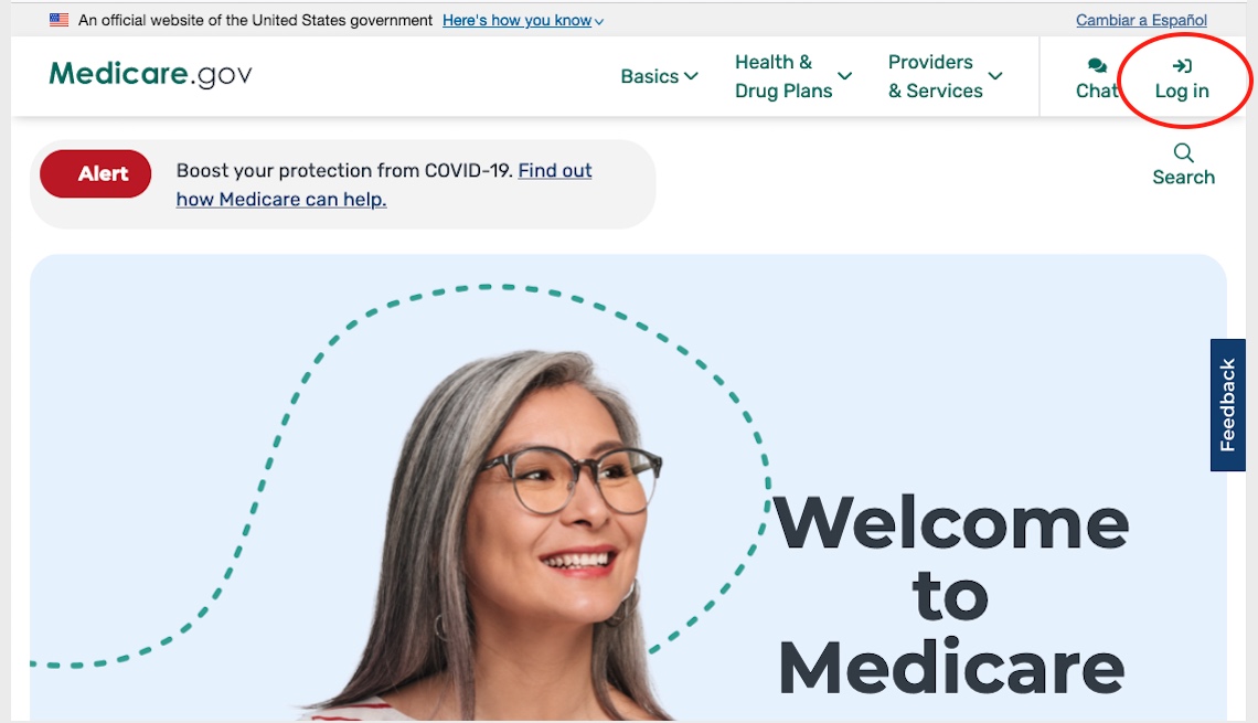 image of a woman looking off to the side with the words Welcome to Medicare next to her