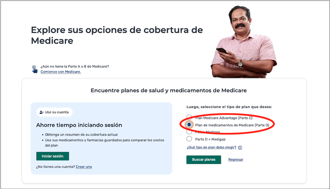 Captura de pantalla de Explore sus opciones de cobertura de Medicare