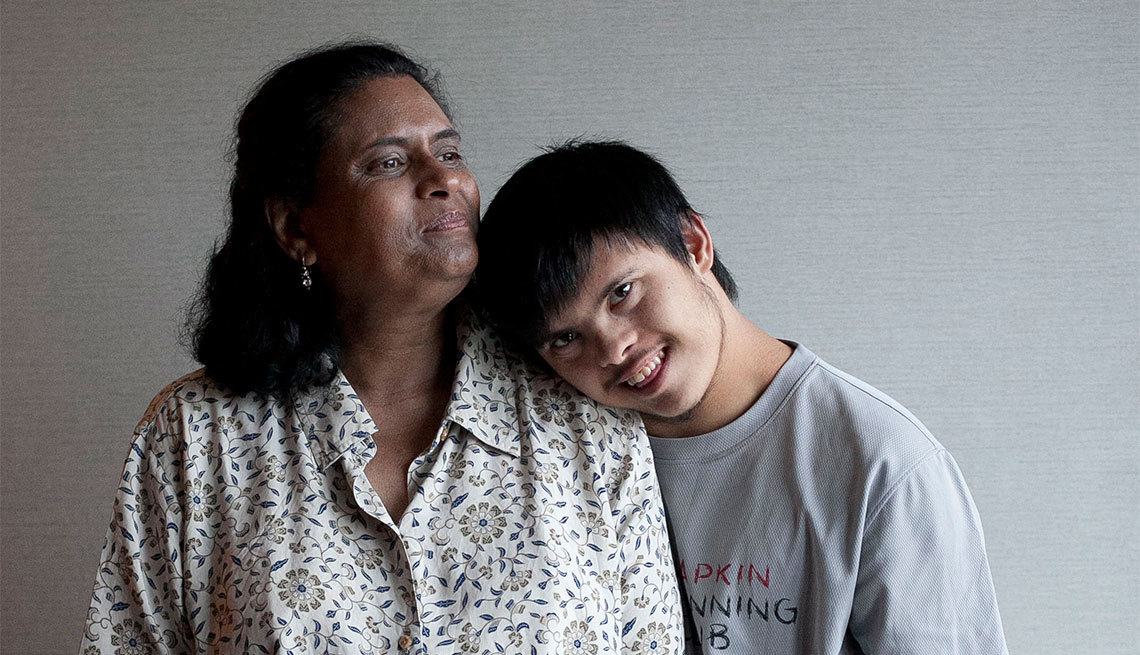O/N Between Us, Anita Raghavan poses for a photo with her son, Tavrick Lawless, in Gurgaon, Delhi, July 24, 2015. 