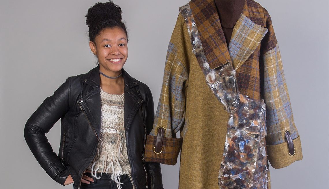  Bria Hendrickson incorporates her grandfather’s clothes into her fashion designs