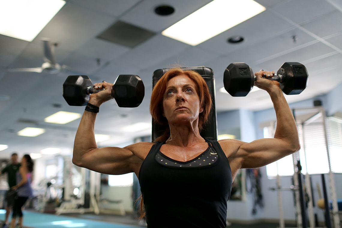 item 1 of Gallery image - Sherry trains at Smart Bodies Personal Fitness Center in Marlton, New Jersey, where she works as a personal trainer and coach.