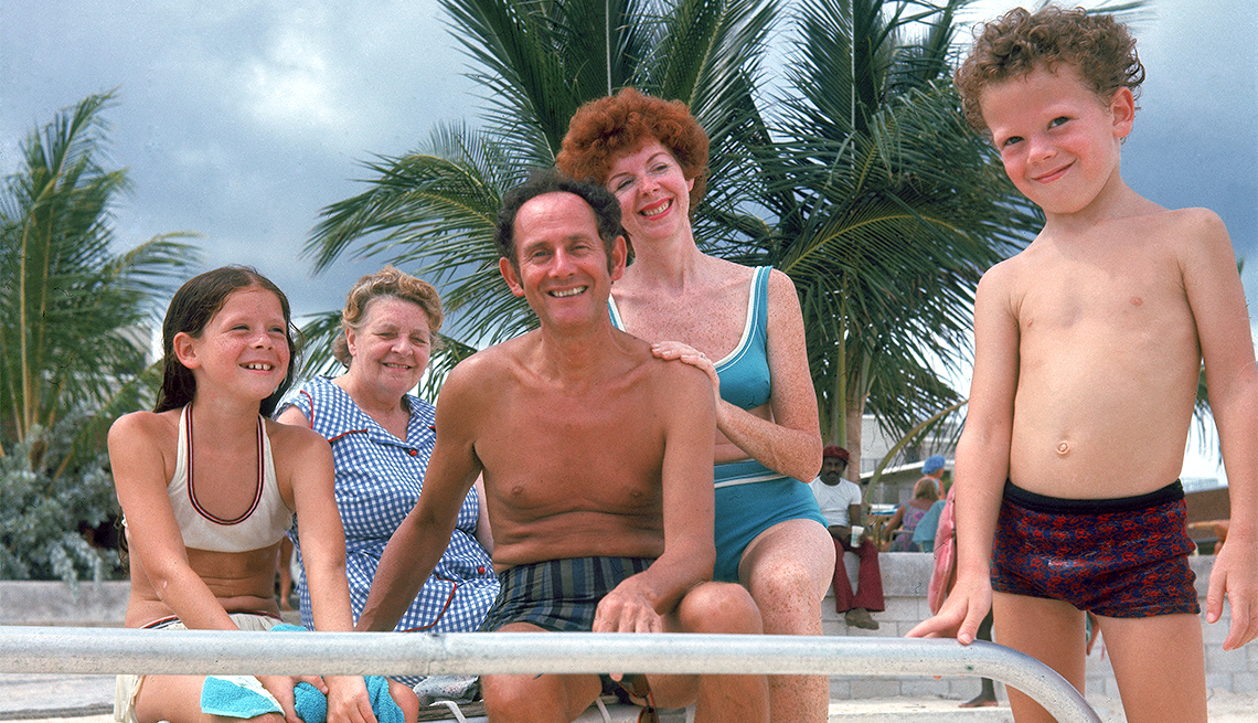 Family at beach in 1972