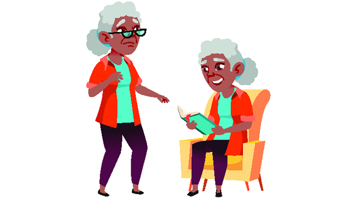 item 7 of Gallery image - Illustrations of two women talking