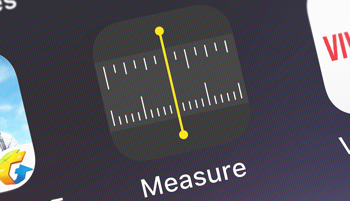 Imagen de la aplicación "Measure" en un iPhone