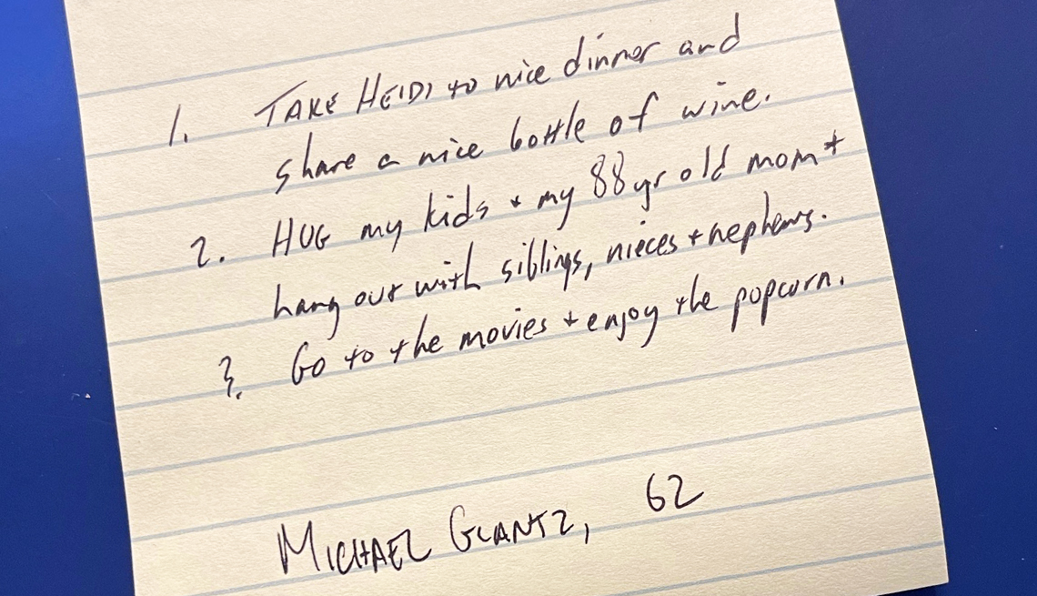 item 4 of Gallery image - michael aged sixty two wants to take his wife to dinner hug his kids and mom and go to the movies