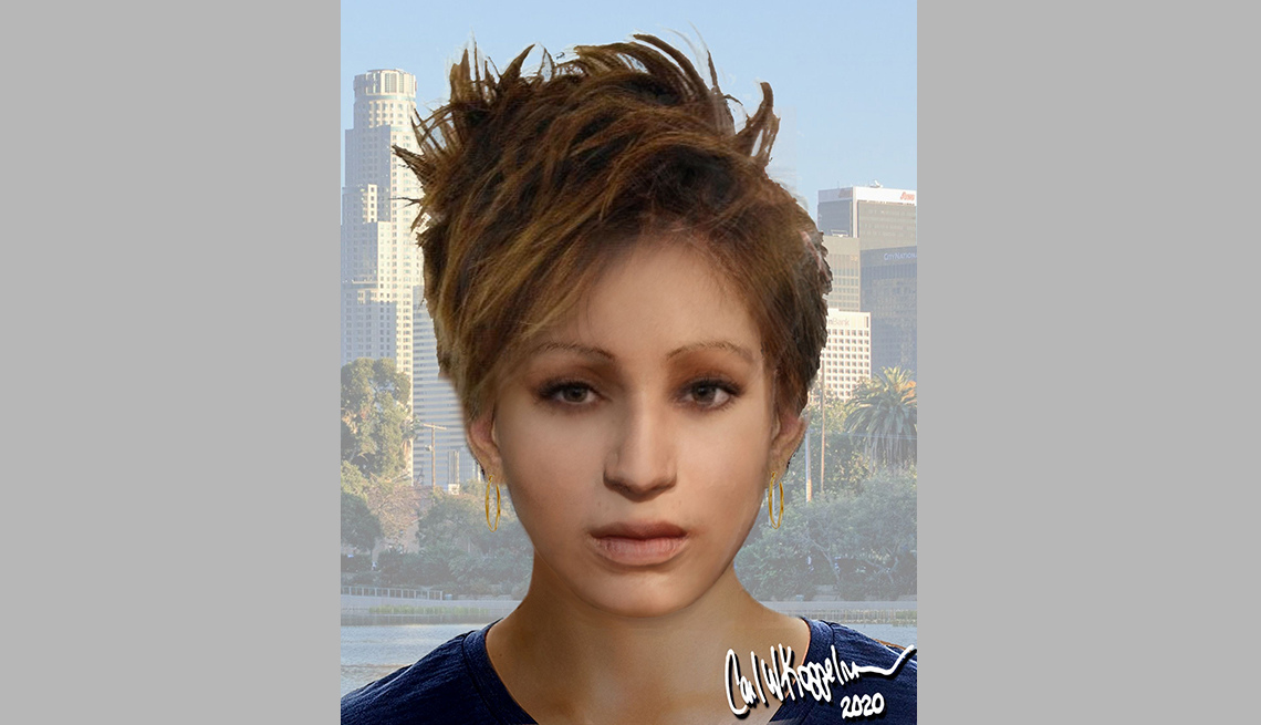 item 11 of Gallery image -   portrait rendering of cold case female found in los angeles in eighty four