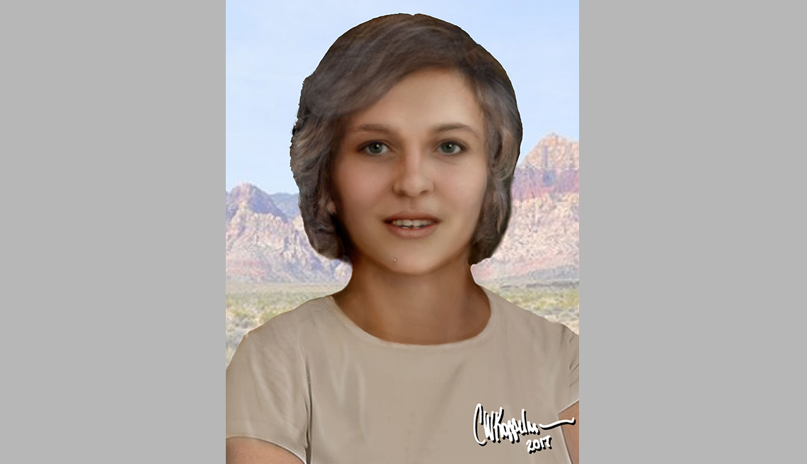 item 14 of Gallery image - portrait rendering of cold case female found in clark county Nevada in eighty six