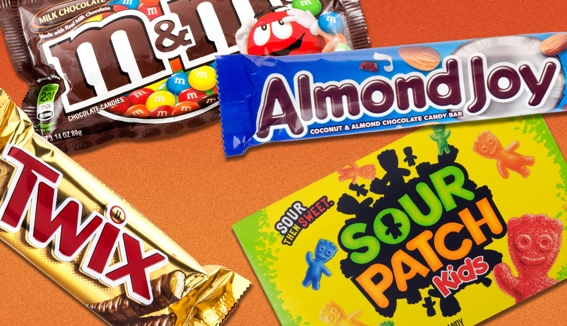 popular candy in the american northeast such as twix m and ms almond joy and sour patch kids