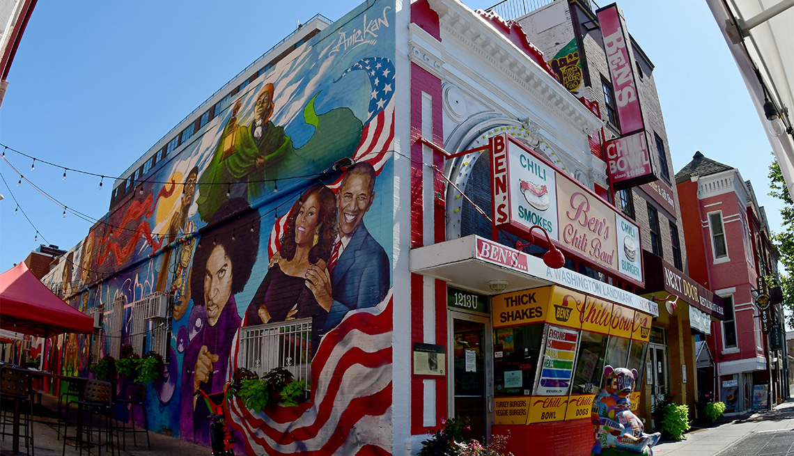 View of the iconic Ben's Chili Bowl in Washington, DC