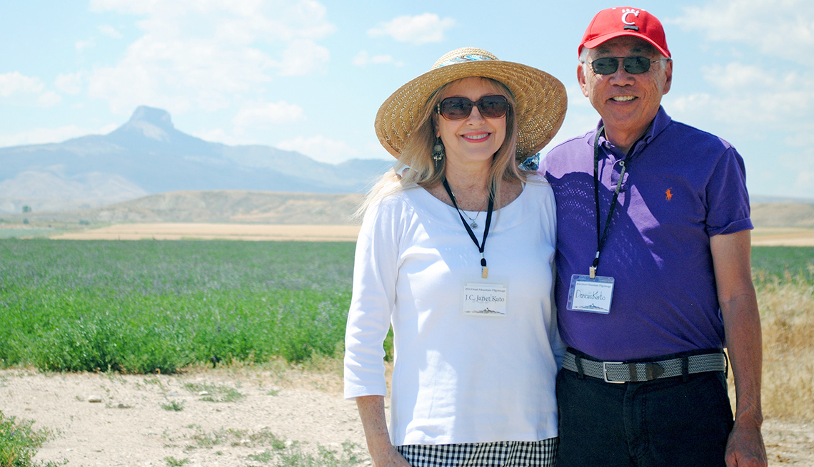 janet and denis kato at heart mountain the site of a japanese internment camp