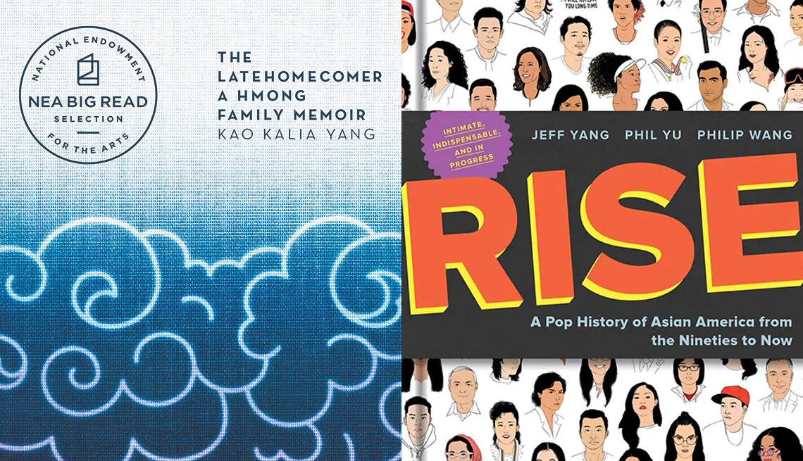 left the book the latehomecomer a hmong family memoir by kao kalia yang and right rise a pop history of asian america from the nineties to now