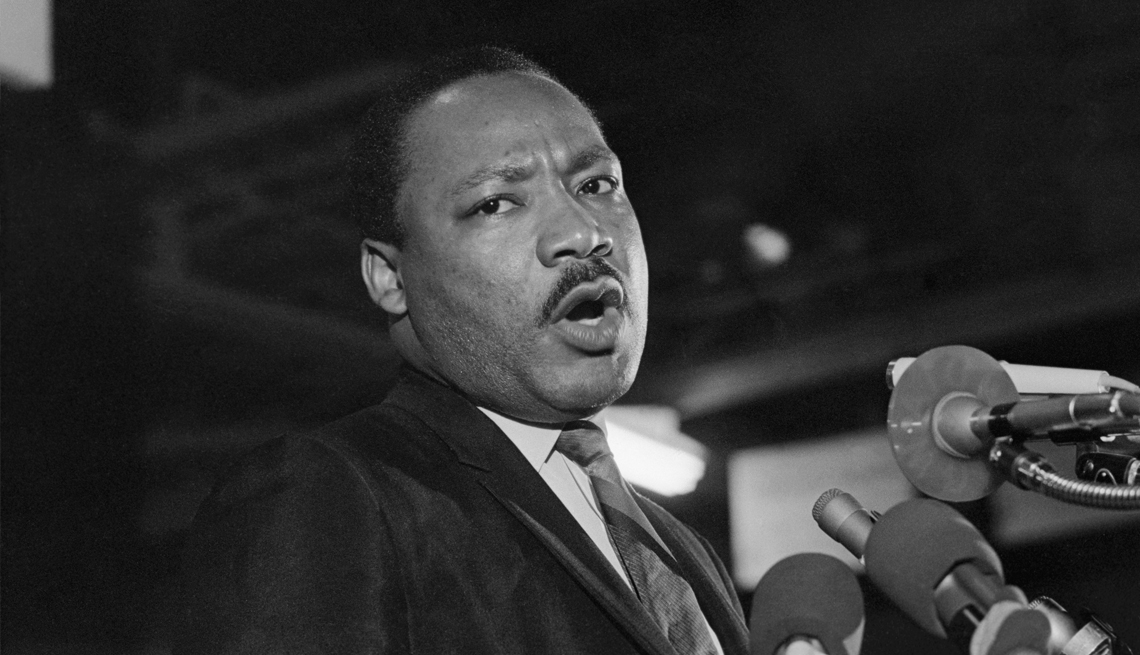 Martin Luther King Junior pronunciando un discurso en vísperas de su asesinato