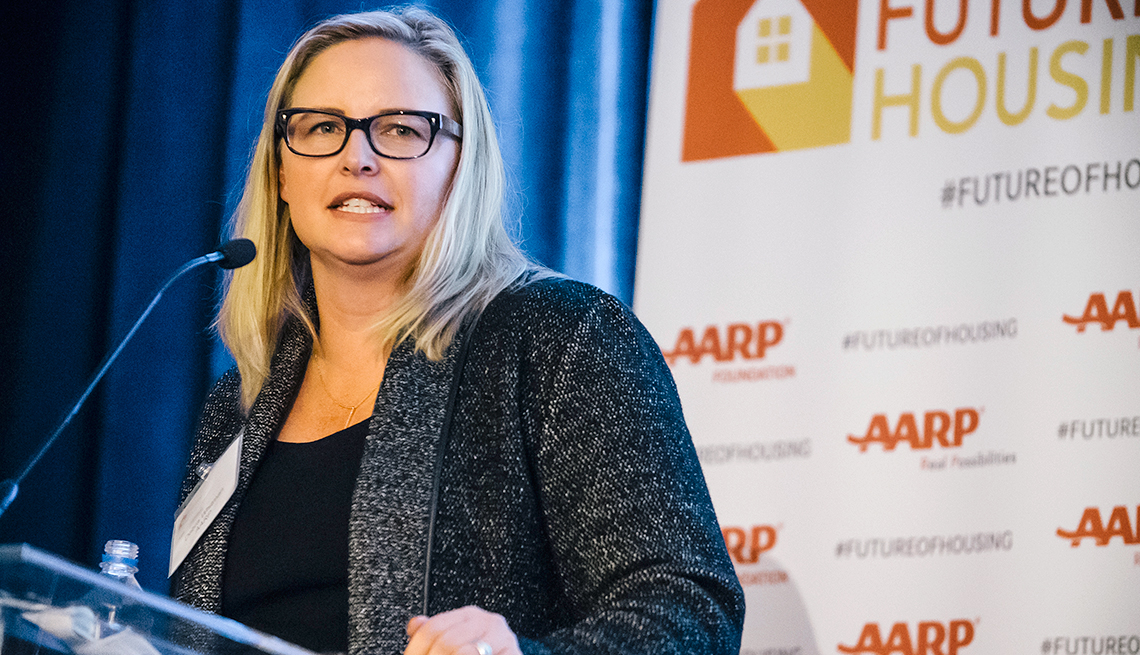 Debra Whitman, AARP Chief Public Policy Officer Policy, Research and International Affairs speaks at The Atlantic housing for tomorrow forum 