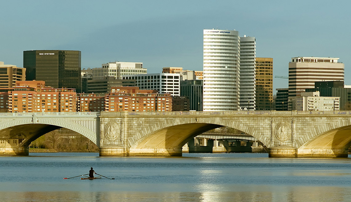 Vista de Arlington y el río Potomac en Virginia