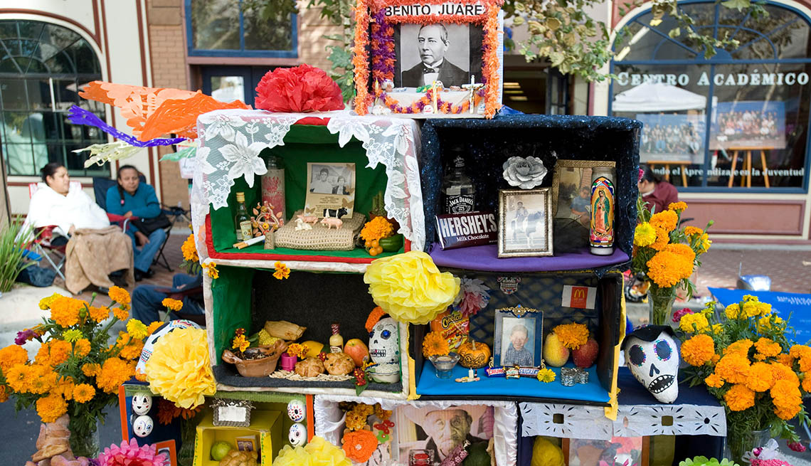 Display Of Memorabilia Of The Dead In Santa Ana California, US Cities Rich In Hispanic Culture