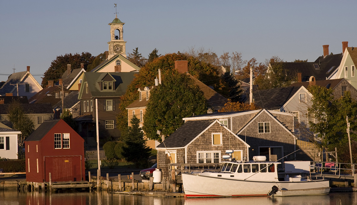 Houses by the waterfront in Portsmouth New Hampshire.