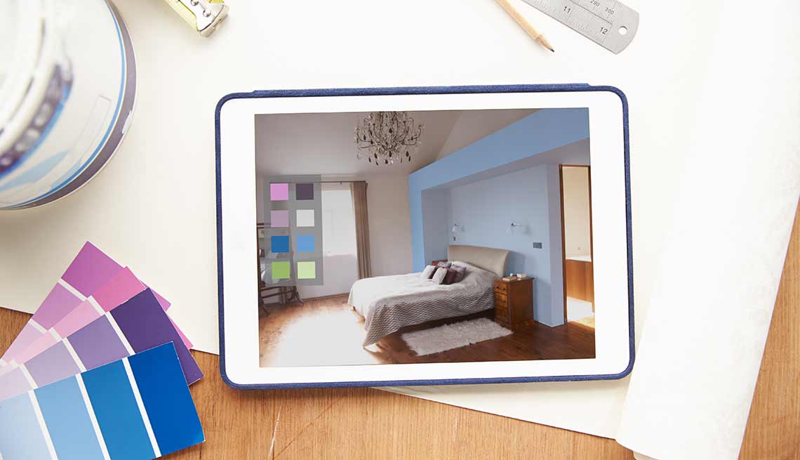 Habitación se ve en una tableta electrónica - Aplicaciones y sitios web para renovar tu casa