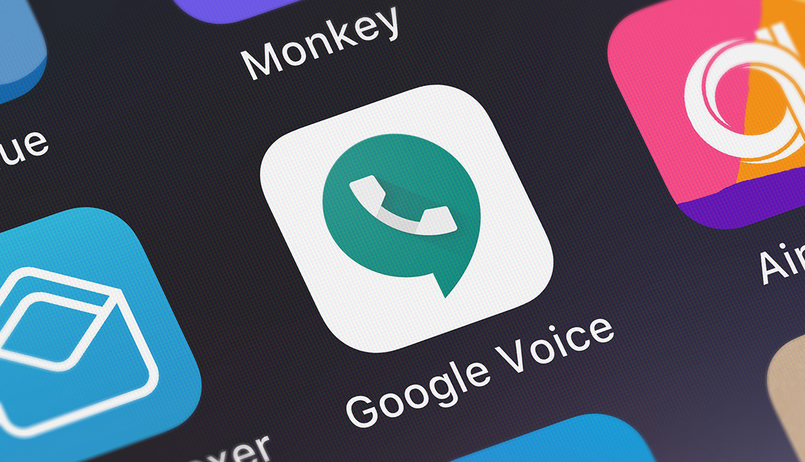 Captura de pantalla de la aplicación Google Voice en un teléfono inteligente