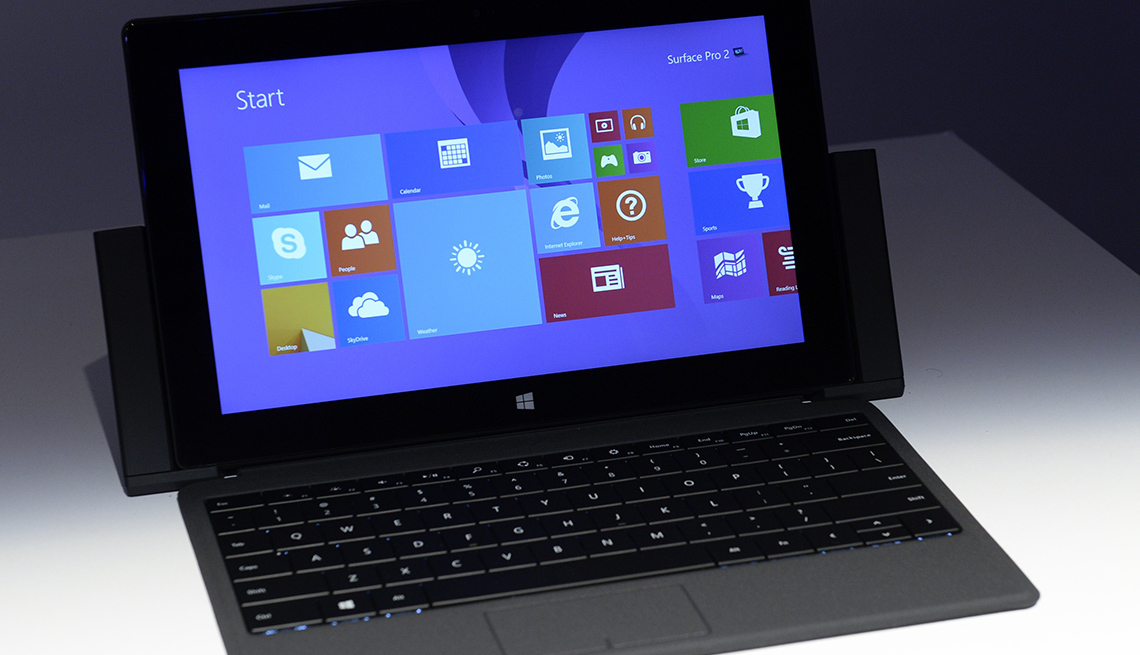 The Microsoft Surface pro 2 is seen during a news conferece